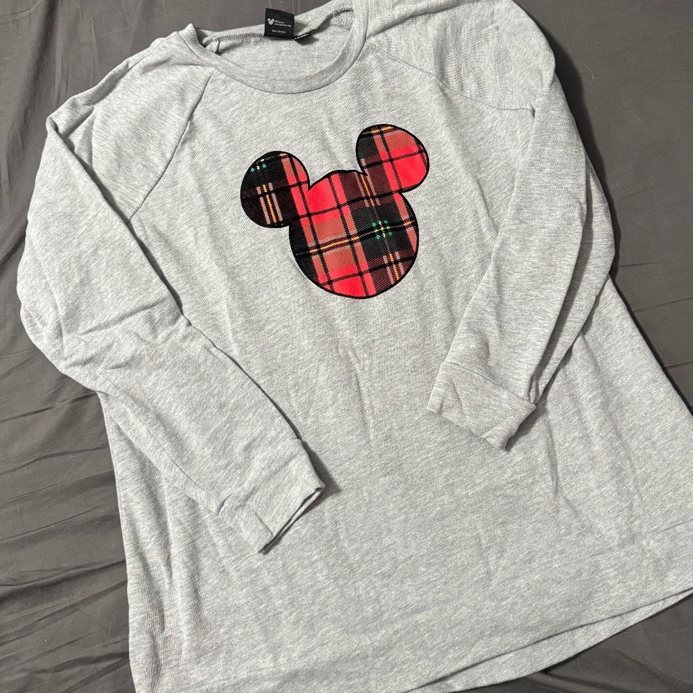 Plaid Mickey Mouse Sweatshirt